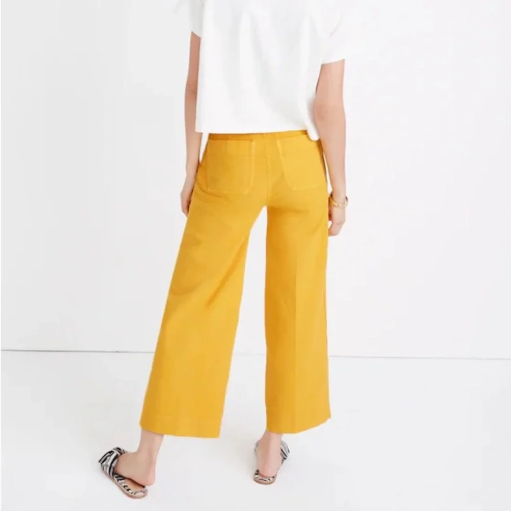 Madewell Emmett Wide-Leg Crop Pants in Greek Gold sz 27 - Picture 2 of 5